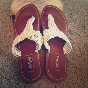 White Crochet Sandals